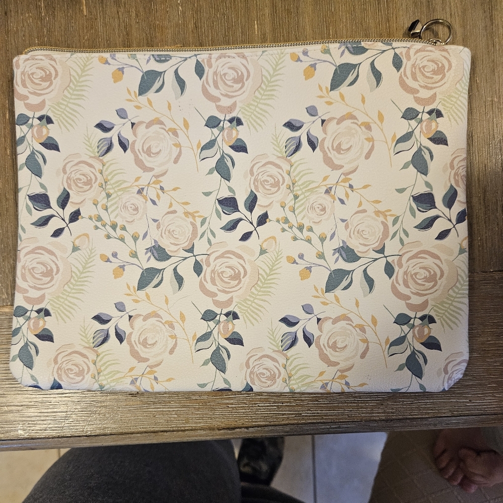 Floral Patterned Clutch/Makeup Bag